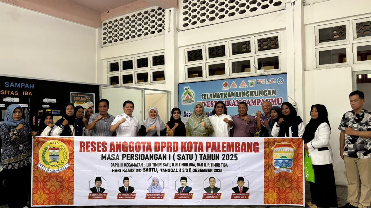 Kunjungan Anggota DPRD Kota Palembang dan Kelurahan 9 Ilir ke Bank Sampah Universitas IBA